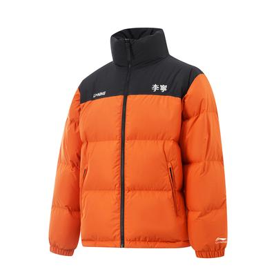 Li Ning Hot Pot Down Series Outdoor Casual Short Down Jacket Unisex Jacket Ochre-Orange AYMU239-3