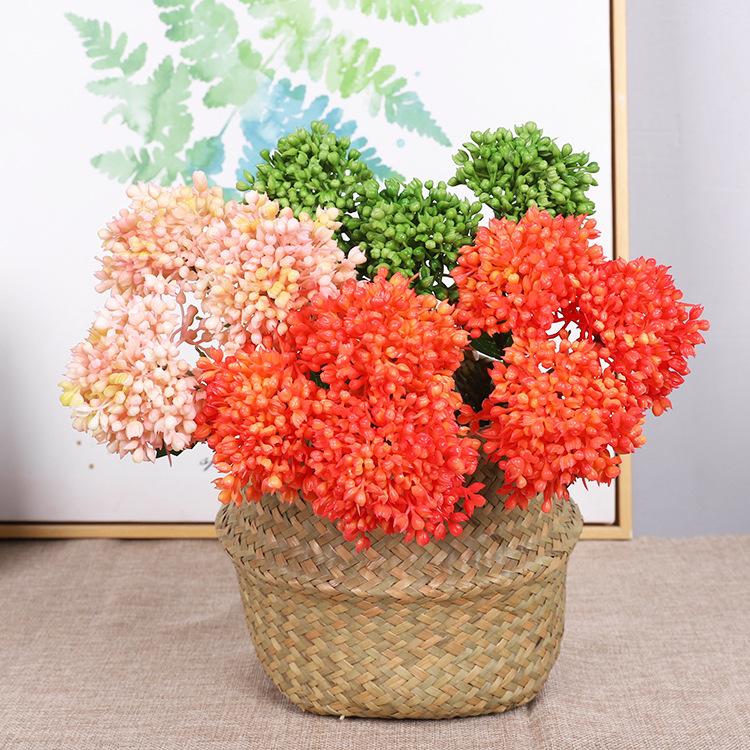 Simulated succulent rice fruit, soft rubber Fengxin fruit, plastic cauliflower home decoration