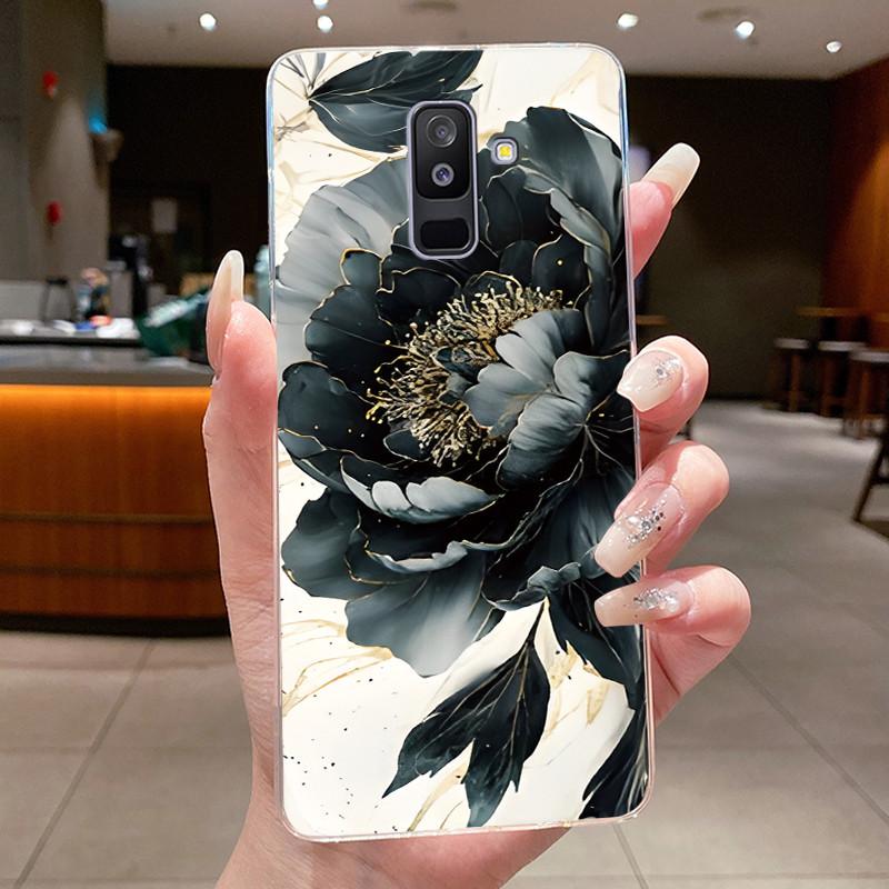 For Samsung A6+ A6 2018 SM-A605G A600F Back Cover For Samsung Galaxy A6 Plus 2018 Case Clear Fashion Butterfly Flower Phone Case