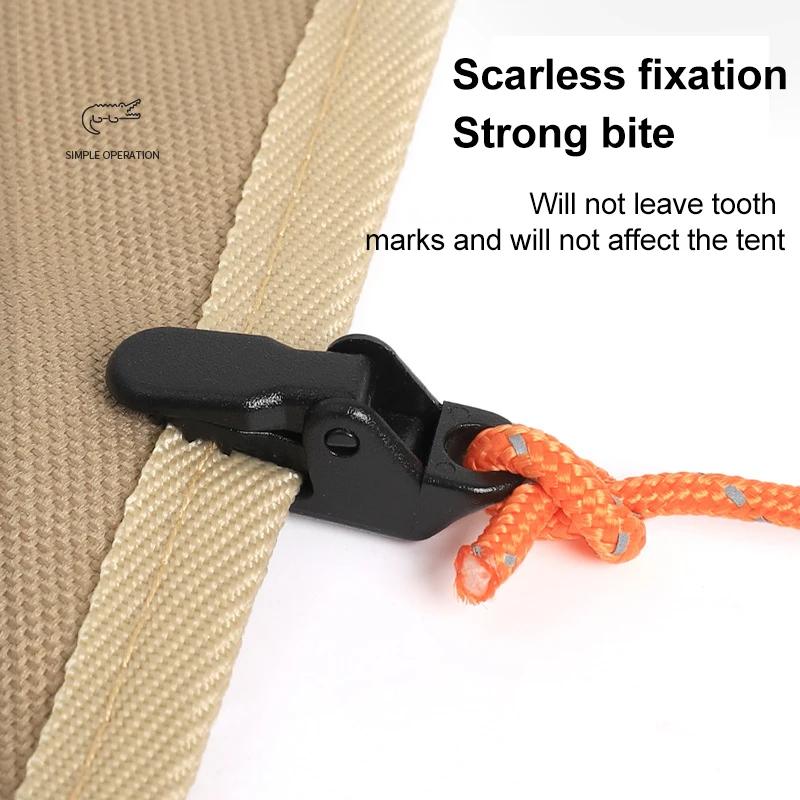 10/50/100pcs Sturdy Tent Clips Outdoor Tarpaulin Clips Anti-wind Fixed Camping Tent Hook Crocodile Clamp Clip for Outdoor Campin