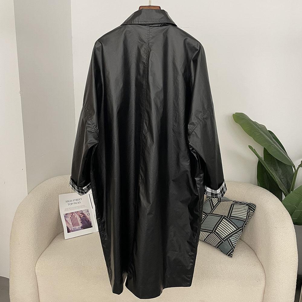 OFTBUY Длинная женская винтажная свободная короткая куртка из искусственной кожи с поясом, мотоциклетная куртка, женская на молнии, ретро-байкерское пальто, верхняя одежда, топы