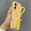 Роскошный Мягкий Силиконовый Чехол Magsafe для iPhone 17 16 15 14 13 12 Pro Max Plus С ремешком Беспроводная Зарядка Магнитная Крышка