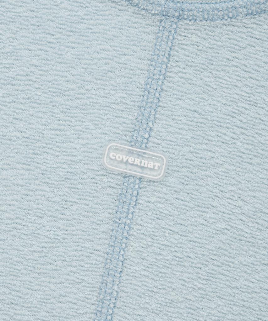 COVERNAT WOMAN Slit Terry T-Shirt Light Blue