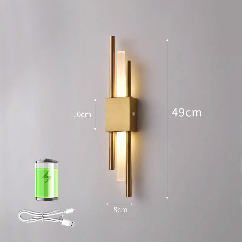 Nordic LED Wall Lamp Indoor Lighting Bedroom Bedside Living Room For Home Hotel Stairs Decoration Lamp Rechargeab LED Wall Light