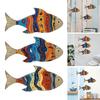 3Pcs/Set Nautical Wooden Fish Wall Decoration Farmhouse Rustic Colorful Fish Wall Art Sculpture Home Living Room Bathroom Wall Decorative Sign