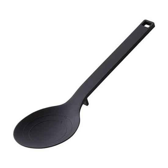 Yamazaki Silicone Cooking Spoon Black Approximately W7D3H26cm Tower Dishwasher Safe Floating Tip Measurement Markings 4273