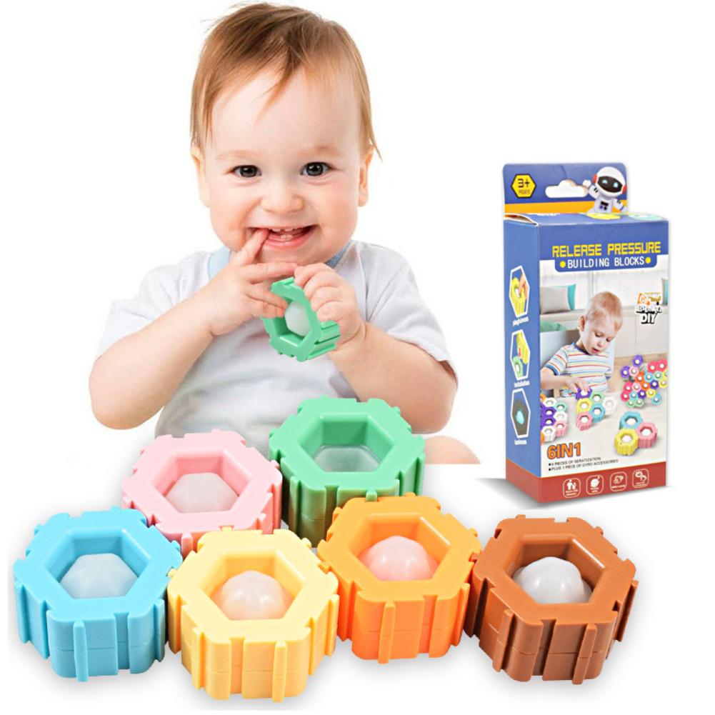 Простая головоломка с ямочками, строительные блоки, волчок, бесконечная сборка, антистрессовый пузырьковый спиннер, детский образовательный гироскоп, игрушка-непоседа