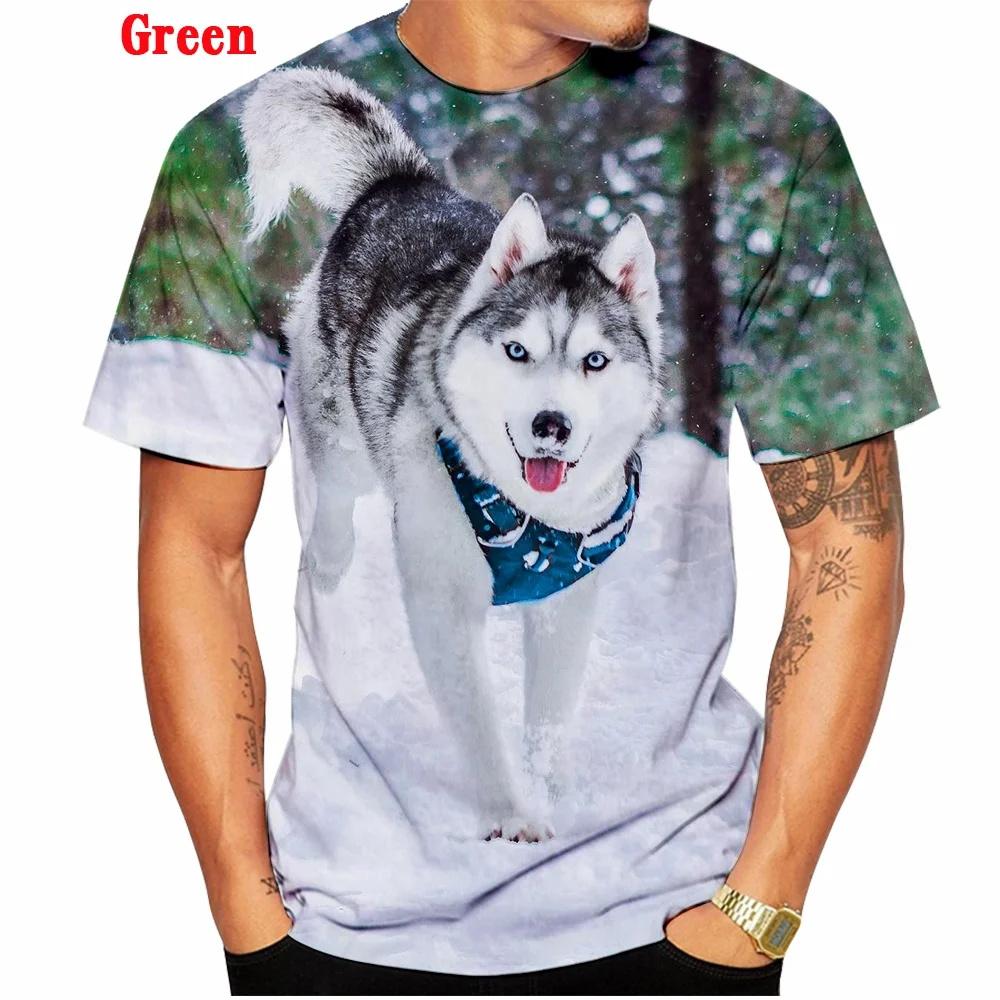 Летняя мужская детская забавная футболка с изображением сибирского хаски модные топы футболки мужская винтажная одежда с коротким рукавом повседневная стильная уличная одежда