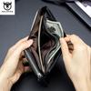 BULLCAPTAIN Брендовый кожаный RFID ретро-кошелек, мужской маленький кошелек на молнии, сумка для карт, мужской кошелек-клатч