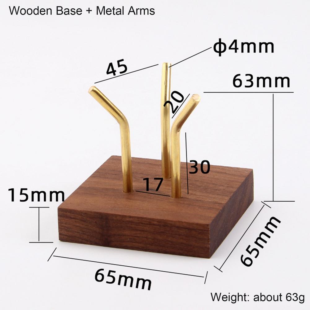 Подставка для дисплея с металлическими ручками, держатель для дисплея, деревянная основа для кристаллов, минералов, руд, агатов, камней для домашнего офиса, выставочного зала