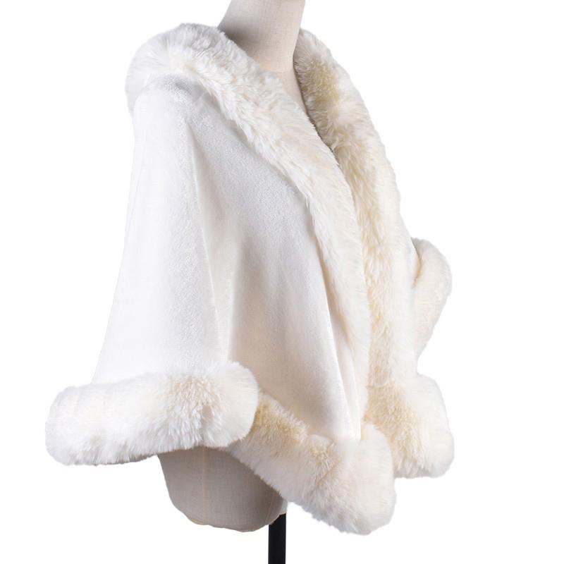 Women's Romantic Shawl Fur Coat With High Quality Artificial Fur For Warmth And Comfort