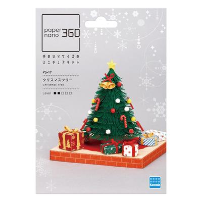 Kawada Paper Nano 360 Рождественская елка PS-17, 0,7 x 12 x 17 см, Возраст 12+, Набор для бумажного творчества, Миниатюрный набор, Украшение интерьера, PS-17