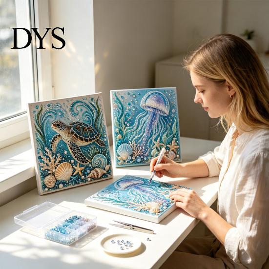 Снятие стресса DIY Проекты Морская Черепаха Осьминог 3D Жемчужная Картина Набор, Океанская Тема Алмазная Живопись Пляжный Дом Настенный Набор для Взрослых Начинающих, Бисер