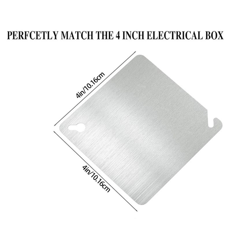 Modern Square Design Steel Cover Plate for 4 Square Inch Boxes Blank Metal Panel Suitable for Home & Office Decoration