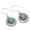 Natural Labradorite Gemstone 925 Solid Sterling Silver Gift Earring 1.25" H9D75