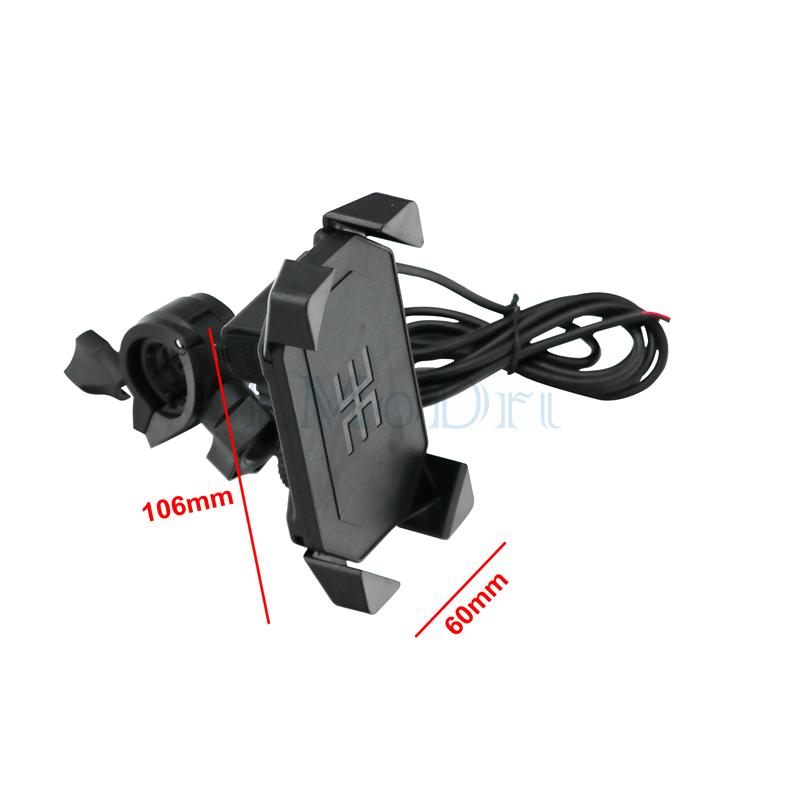 LMoDri Bracket Motorcycle Handlebar Mount Holder Telescopic Phone Holder With USB Charger Charging For