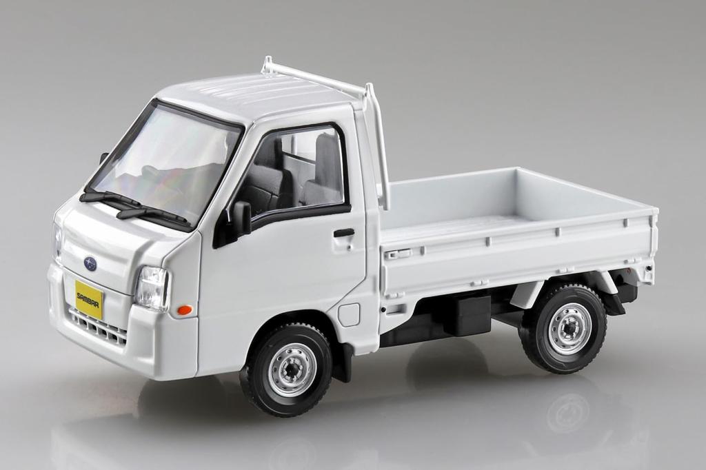 Aoshima Bunka Kyozai Масштаб Rakupla Snap Kit Грузовик Subaru Sambar Морозно-белый Пластиковая модель 1/32 № 05-FW Предварительно окрашенный (Машина)