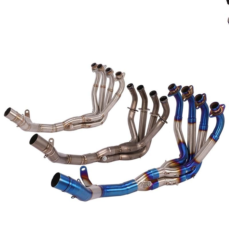 Kawasaki Z900 Titanium SC Exhaust System: Blue-Baked Front Section for Motorcycle Modification