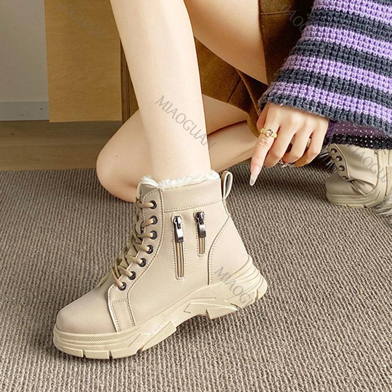 Fashion Winter Snow Boots for Women Casual High-top Shoes Warm Womens Sneakers Platform Ankle Boots Casual Side Zipper Sport Botines