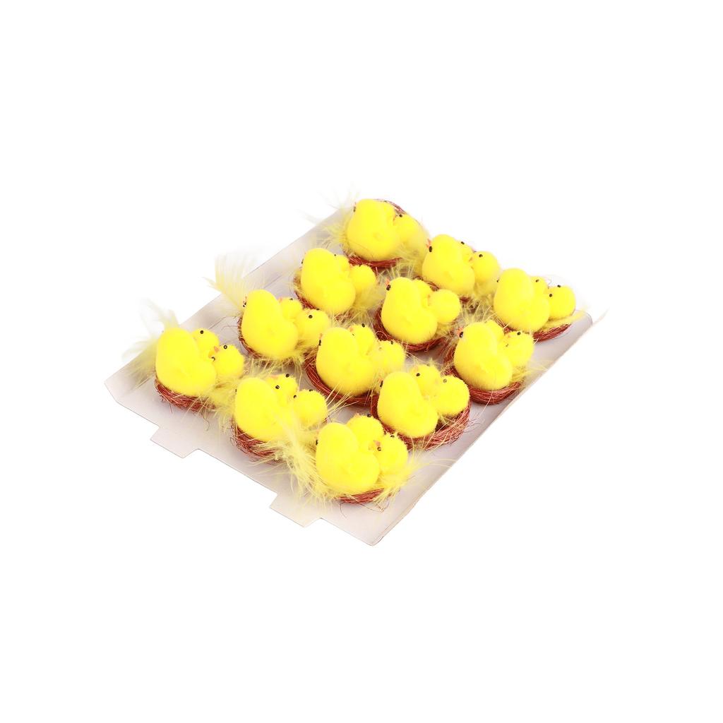 12 Pcs Mini Easter Chicks Yellow Easter Decoration Toy Spring Home Garden Decor Party Favors and