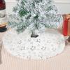 Мини Белая Юбка для Рождественской Елки Маленькая Фетровая Юбка для Елки Белая со Снежинкой Коврик для Елки Рождественские Крошечные Юбочки Декор для Украшения Рождественской Елки