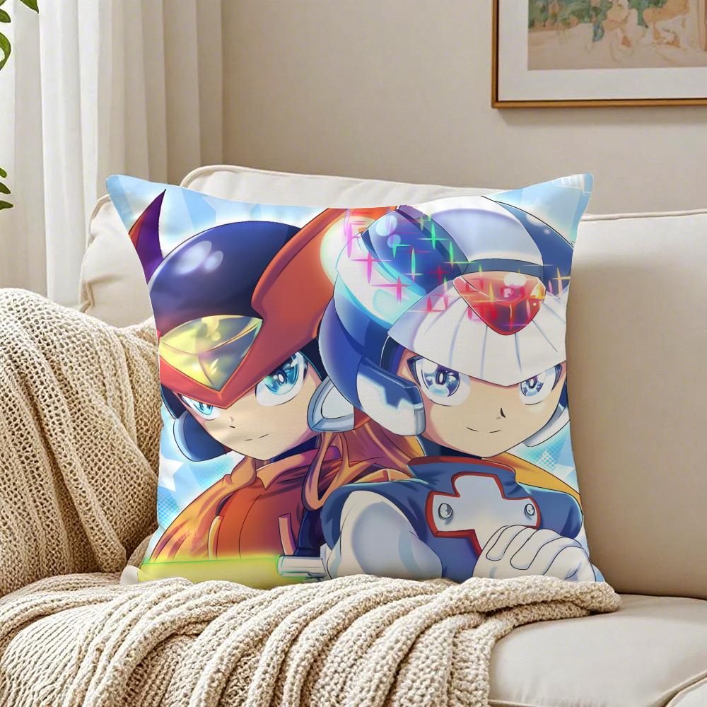 Classic Retro Japanese Game RRockman Mega Man Cushion Cover Pillowcase Antidustmite living Room Sofa Decor Cushion Room