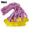 10PC Gold Plastic Winner Award Medals for Kids Birthday Party Favors Sports Game Prizes Soccer Football Pinata Fillers Toys Gift