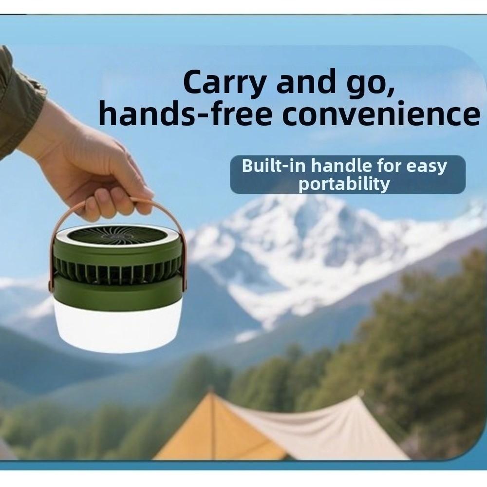 USB Rechargeable/Solar Portable Folding Fan Light Multi Functional Tent Hanging Lantern Travel