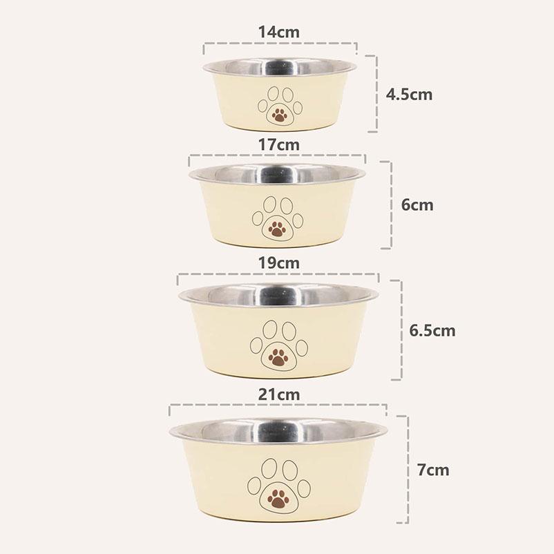 Миска для собак из нержавеющей стали с защитой от опрокидывания, нескользящая, для кошек, миска для собак с изображением мультяшных животных, миска для кормления и питья воды