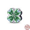 Новый продукт Медный четырехлистный клевер Серия плоских бусин Подходит для браслета 3 мм DIY Шарм для женщин Ювелирные изделия Модный подарок