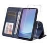 For Samsung Galaxy A25e PU Leather Wallet Case ENKAY HAT PRINCE Phone Stand Cover with Tempered Glass