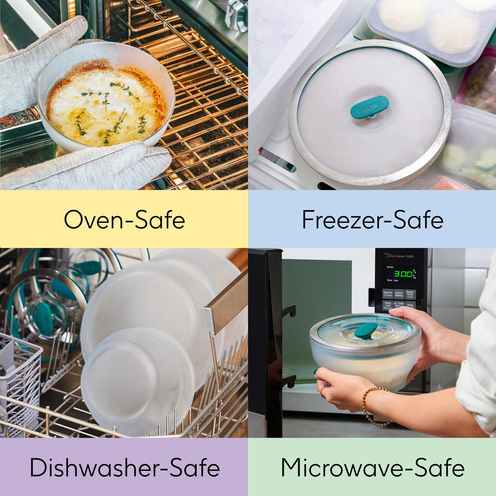 Контейнер для еды Anyday Glass Cookware, 4 отделения (кормовая капуста)