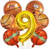 18-inch aluminum foil basketball-shaped balloons for boys' parties, ideal for decorating children's birthday parties