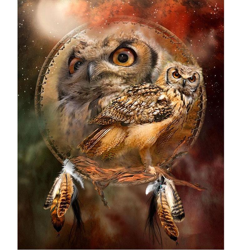 DIY Сова 5D алмазная живопись полная круглая дрель вышивка крестиком мультфильм животных Алмазная вышивка Стразы Мозаика домашний декор