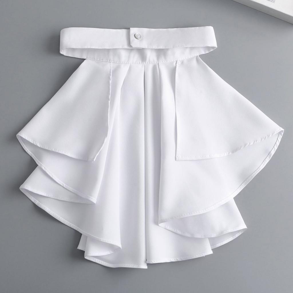 Elegant Victorian Costume Collar Ruffled Lace Jabot Neck Collar for Halloween Parties Cosplay Vampire Costume Collar