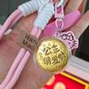 999 Чистое Золото Монета Богатства Подвеска Шарм для Телефона и Брелок Подарок