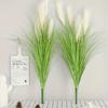 2 пучка шелковистой луговой травы 80 см, искусственные кустарники, всесезонное использование в помещении/на улице, большой букет тростника, декор для дома и сада, искусственные растения