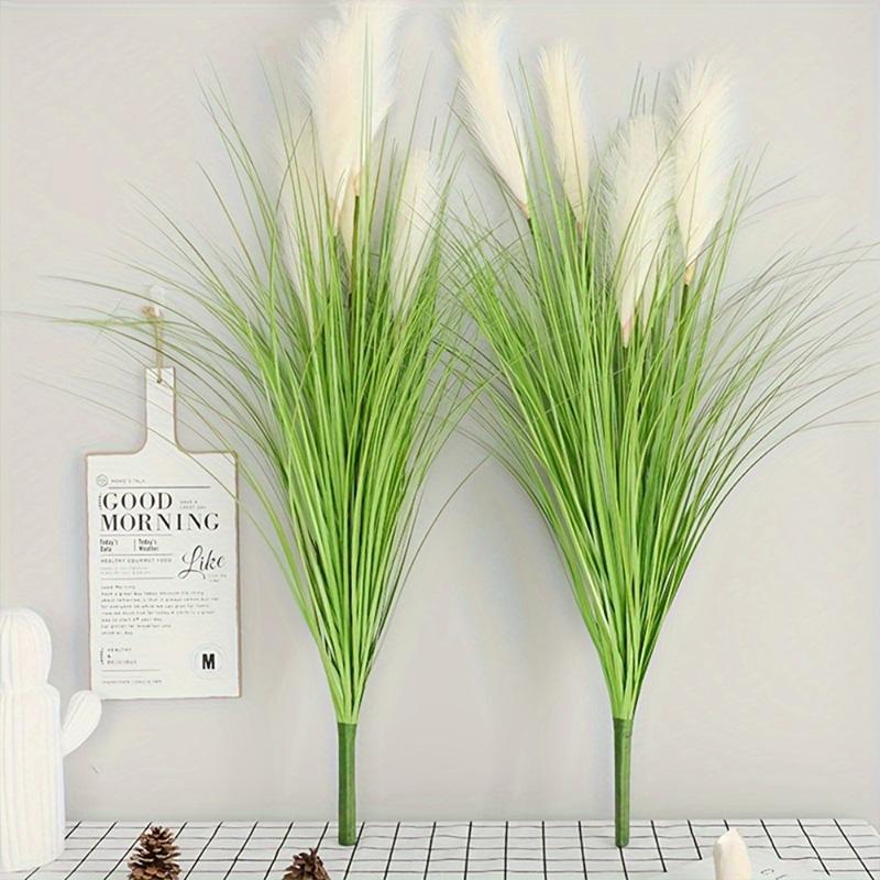 2 пучка шелковистой луговой травы 80 см, искусственные кустарники, всесезонное использование в помещении/на улице, большой букет тростника, декор для дома и сада, искусственные растения