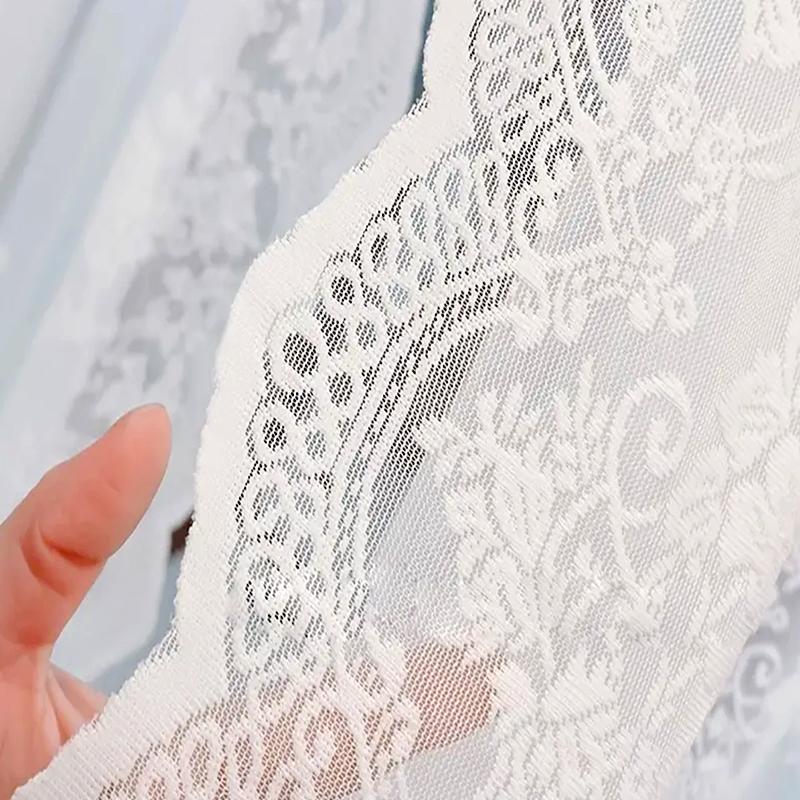 1 шт. кружевная занавеска французская полая пряжа вентиляция домашний декор французский экран белый шифон спальня принадлежности