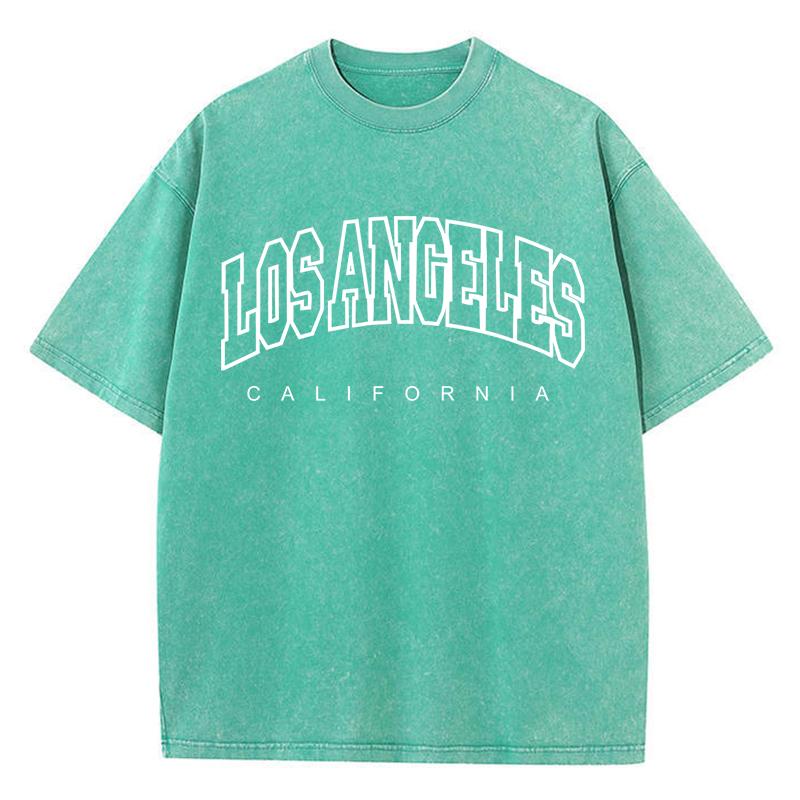 White Los Angeles Art Pattern Design Print Tshirt Male Versatile Sports T Shirt Aesthetic Daily T-Shirts Harajuku Loose Tops