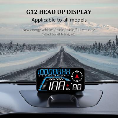 G12 GPS HUD Цифровой спидометр Plug and Play для всех автомобилей Большой шрифт KMH MPH Пробег по местному времени Высота над уровнем моря Проекционный дисплей