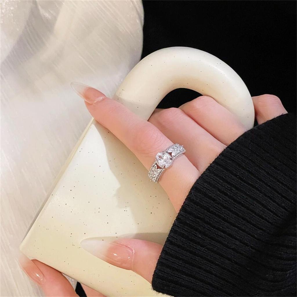 Изысканное Супер Вспышка Ряд Бриллиантов Zir*****Pen Кольцо-Подсветка Роскошная Нишевая Высокий Уровень Моды Кольцо на Указательный Палец для Поездок Персонализированное Кольцо