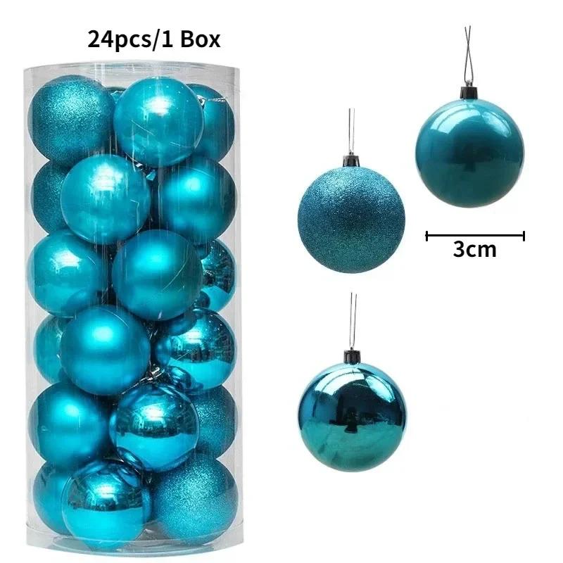 3CM Christmas Balls Decoration Set, 24/36Pcs Hanging Ball Pendants for Navidad New Year Home Party Decor, Christmas Tree Ornaments