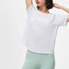 Футболка Li Ning Fitness Series однотонная светоотражающая, удобная, свободная, с коротким рукавом, женские топы, стандартно-белого цвета ATST222-5