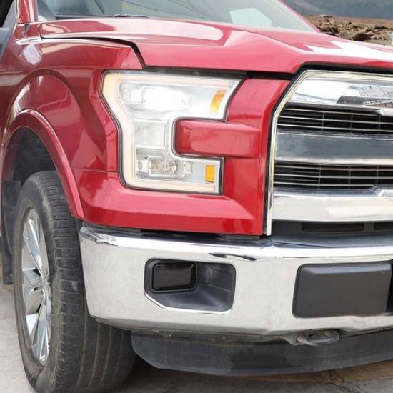 Smoked Black Front Fog Light Lamp Cover Trim For Ford F150 2015- Accessories