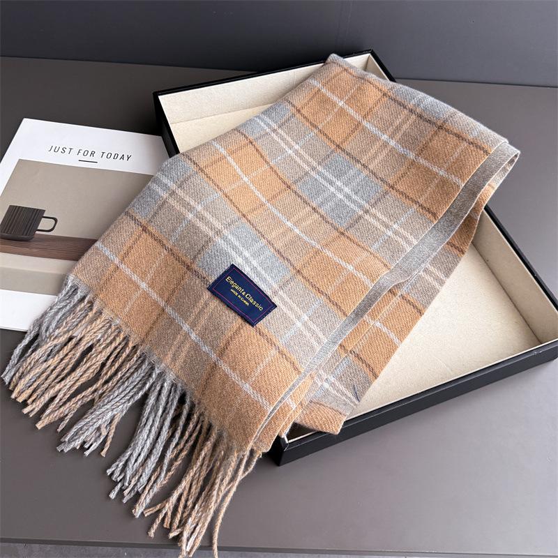 New Fashion Stripes Women's Winter Scarf Imitation Cashmere Warm Shawls Wraps Thicked Pashmina Female Blanket Scarves