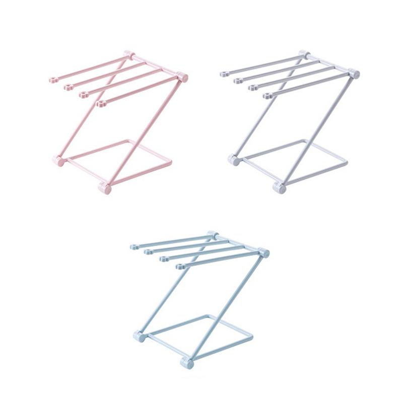 Vertical Foldable Headband Storage Rack Desktop Hair Band Hair Tie Organizer Drill-free Countertop Water Cup Rack