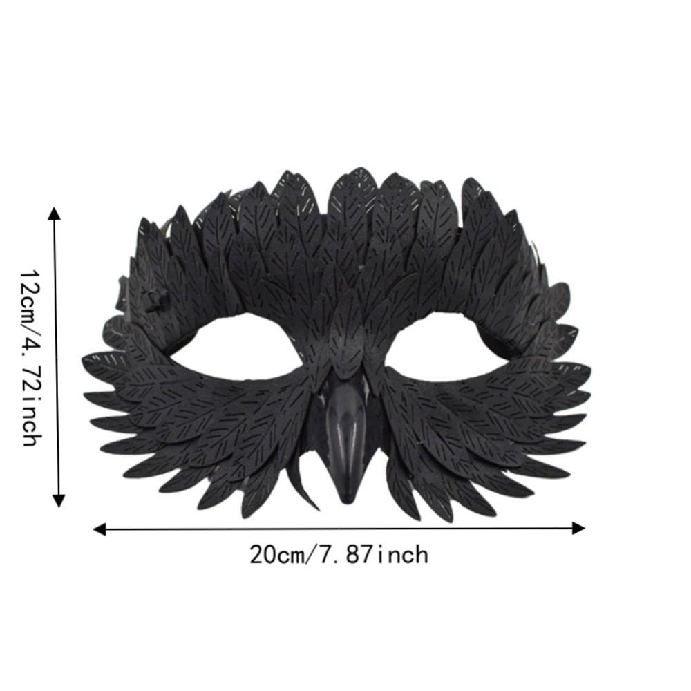 Pearlescent Bird Beak Eagle Mask Gradient Halloween Party Mask Universal Crow Feather Mask Gifts