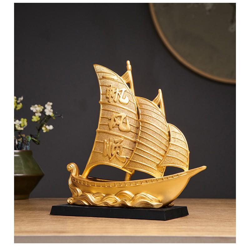 Resin Sailboat Decorative Figurine Home Office Living Room New Gift Chinese Style