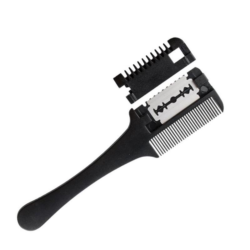Двусторонняя расческа для бритвы для стрижки волос, истончение триммера с лезвиями
